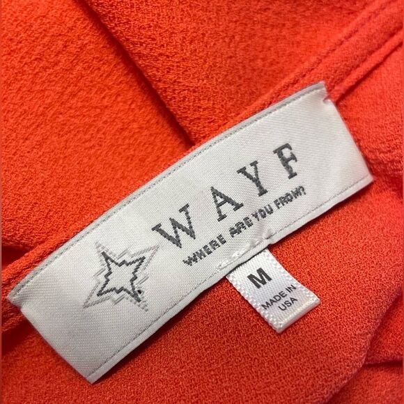 WAYF coral orange short sleeve dress M - Picture 5 of 6